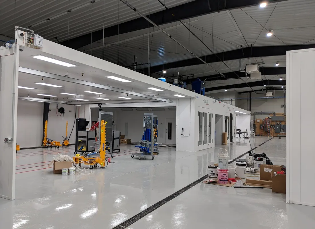 Booth Right Distribution paint booth installation in progress